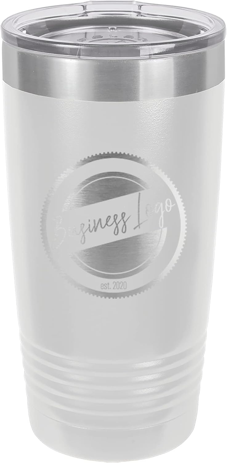 Vaso aislado grabado 20oz blanco para regalos