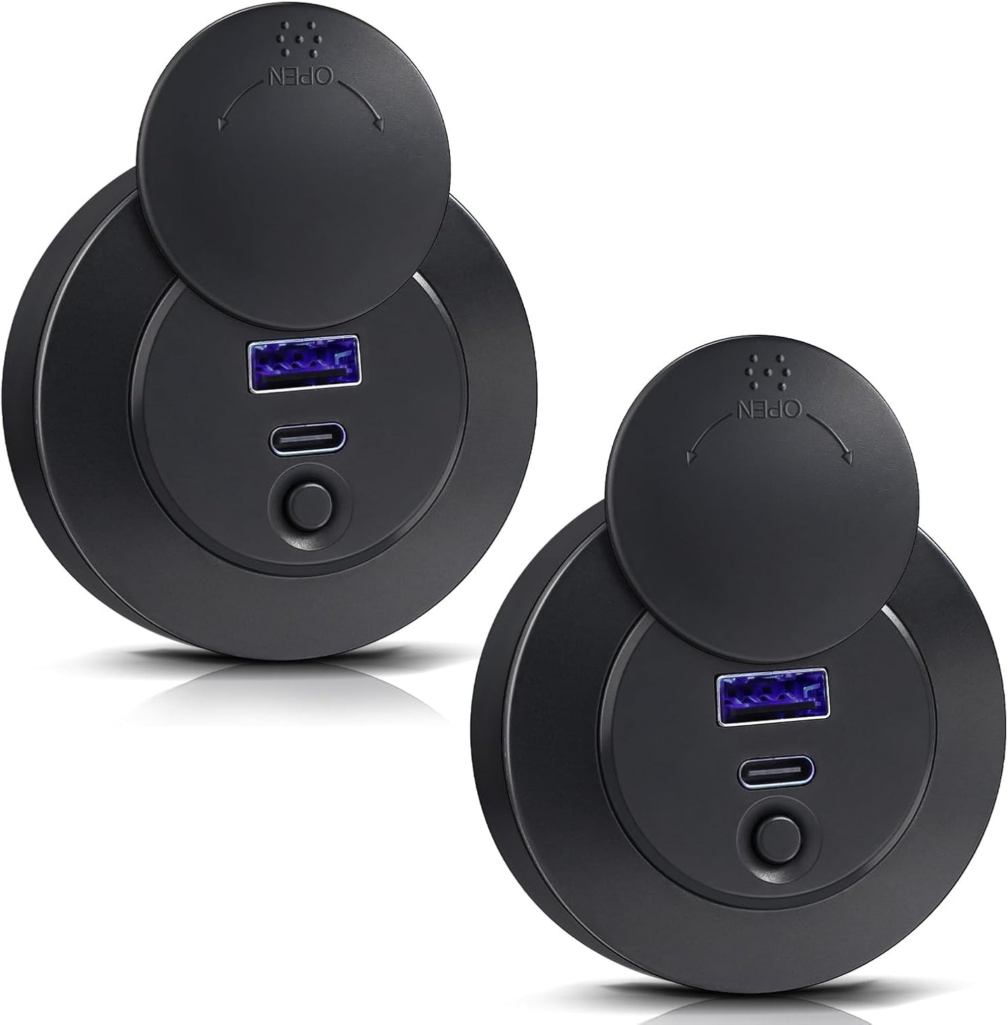 Cargador USB caravana dual 50W 12V PD tipo C y USB-A