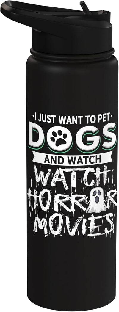 Botella de agua aislada acero inoxidable para perros y películas de terror