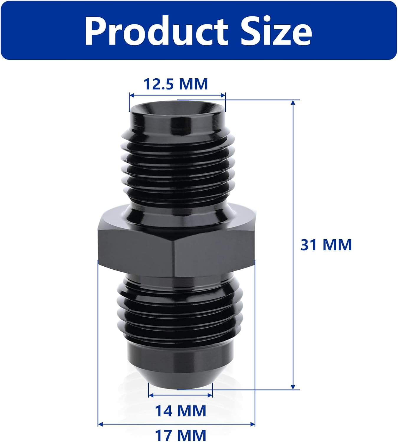 Adaptador macho 1/2-20 aluminio negro pack 2