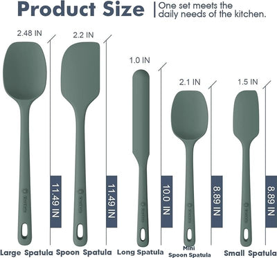 Set 5 espátulas silicona grado alimenticio resisten 600°F