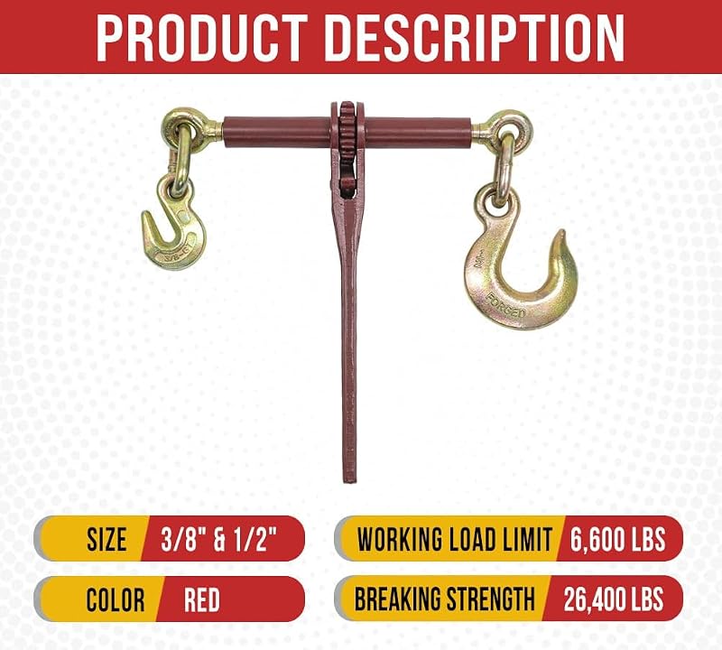 Eslinga carga 5/16-3/8 trinquete 6600lb gancho
