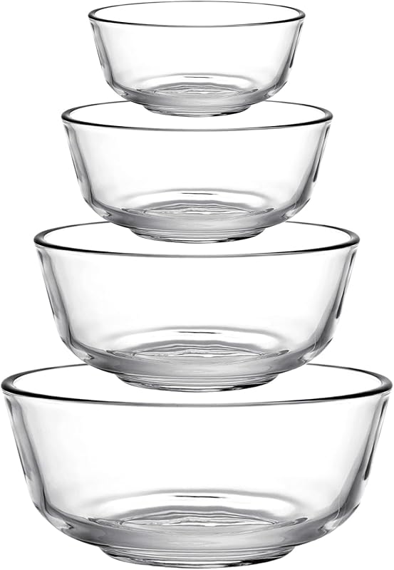 4 Pzas Cuencos Vidrio Apilables Cocina Microondas Lavavajillas