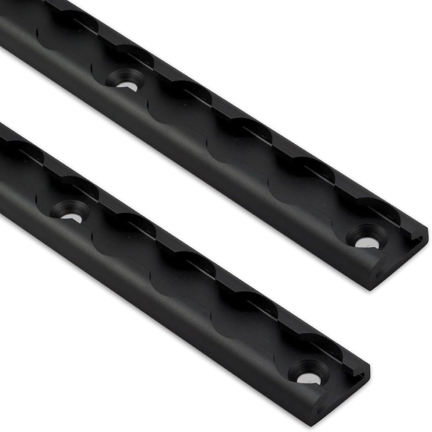 Pack 2 L-Track Aluminio Anodizado Negro Semi Círculo