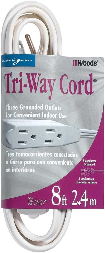 Cable extensión grifo cúbico 16/3 8ft blanco