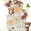 Decoraciones pastel bebé con osos y letras café