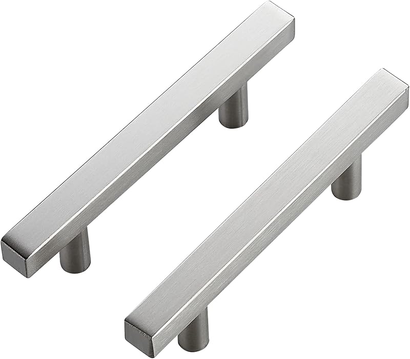 40 Tiradores Cuadrados 5" Acero Inox Cepillado Cajones