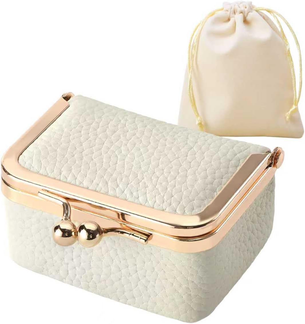 Caja joyería cuero mini con cierre beso para mujer