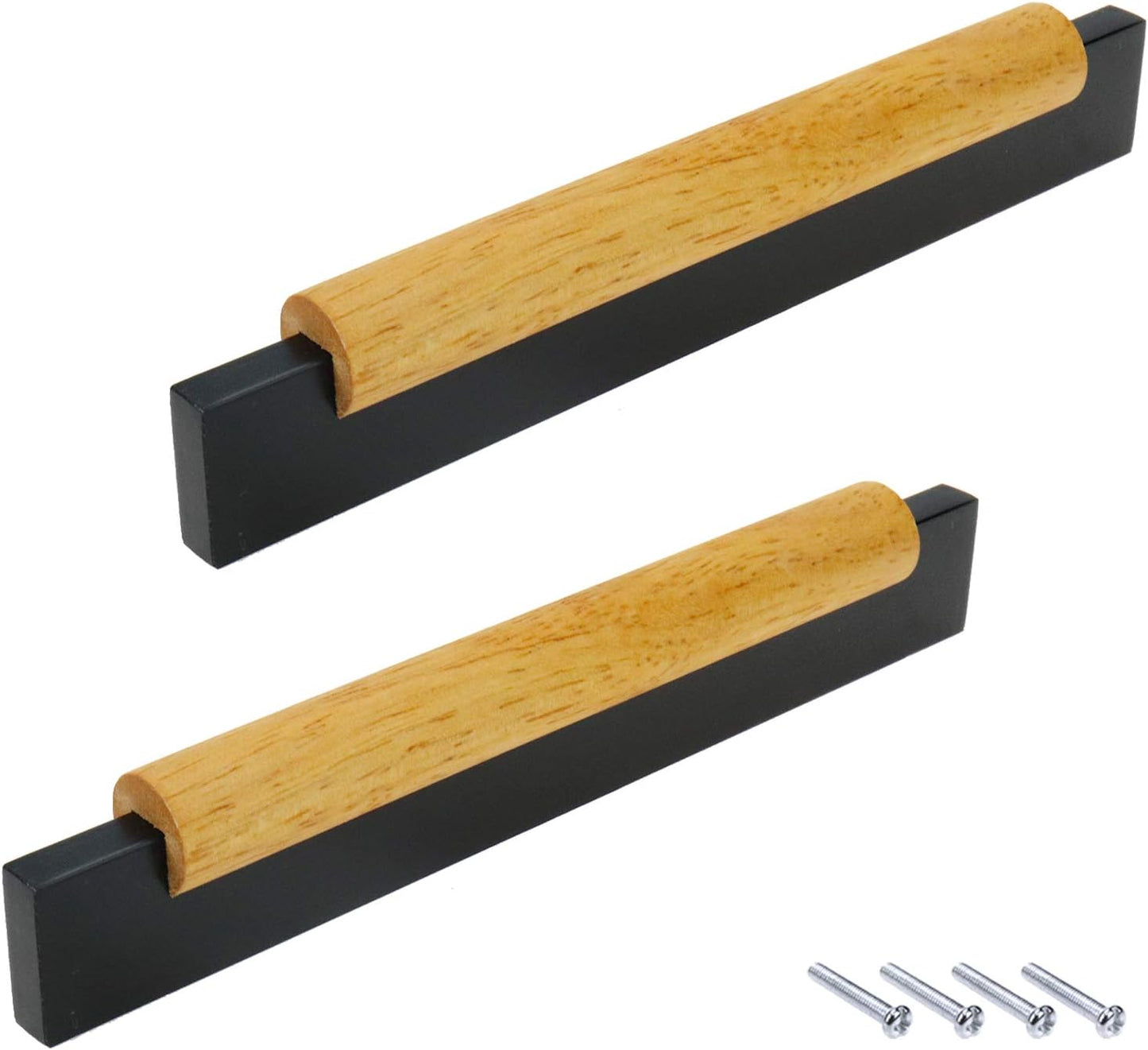 Manijas tocador madera negra 6.3pulg 2 pack