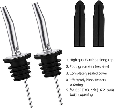 6 Pzas Boquillas Vertedoras Licor Acero Inox Plateado