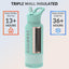 Botella térmica acero inox con pajilla color verde 960ml
