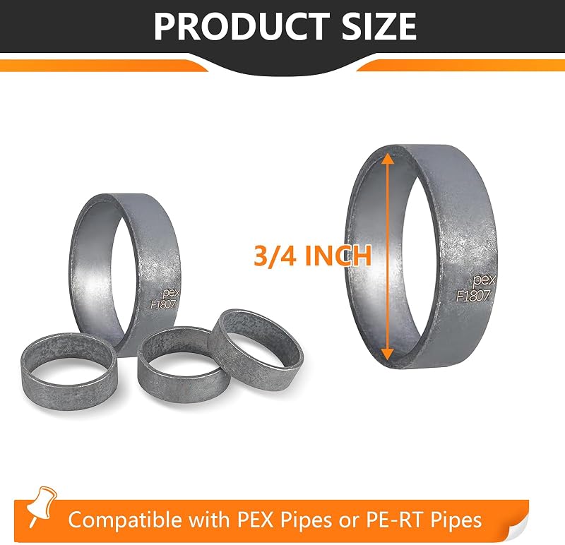 200 Pzas Anillo PEX 3/4" Superficie Oxidada Negro