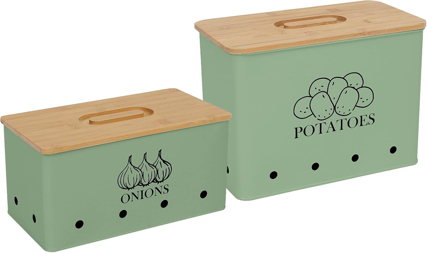 2 Pzas Contenedor Patatas Cebolla Almacenamiento Cocina