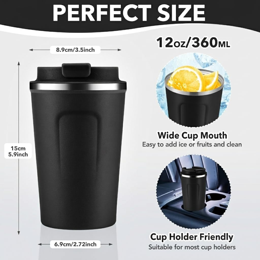 Taza café doble pared aislada 12oz 8 Pzas acero inox