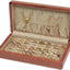 Caja organizadora joyas madera terciopelo bisagras