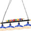 Luces mesa billar 4 luces colgantes salas set azul