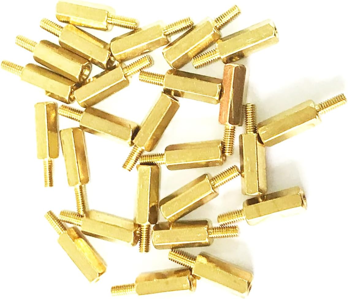 Tornillos espaciadores M2.0 latón hexagonal para dron PCB dorado
