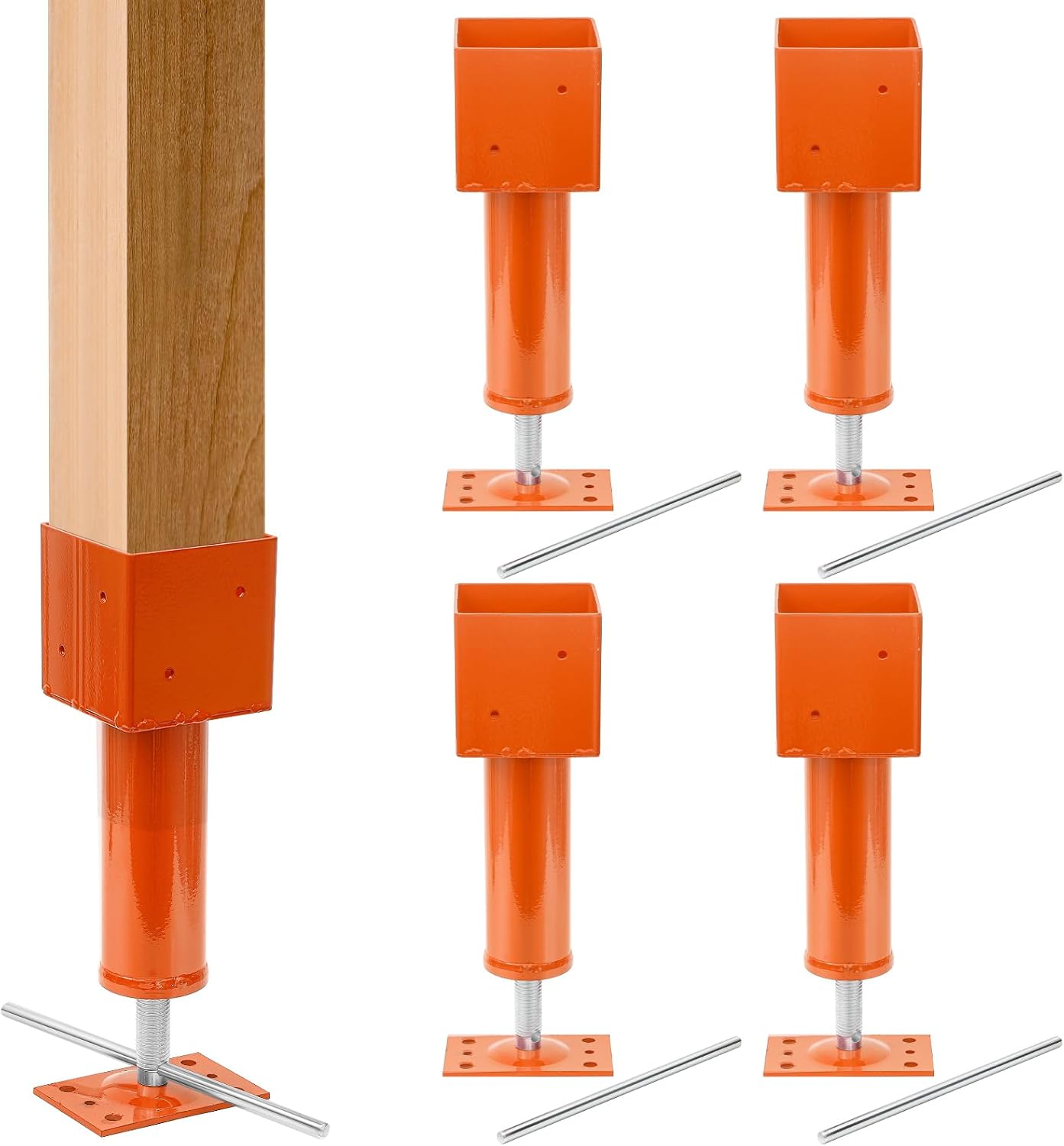 2 Pzas Postes Gato 4.5x4.5pulg 24700lbs Ajustables
