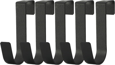 5 Ganchos Puerta Gabinete Negro 3/4" Grosor Max 0.8"
