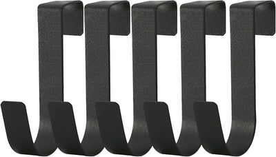 5 Ganchos Puerta Gabinete Negro 3/4" Grosor Max 0.8"