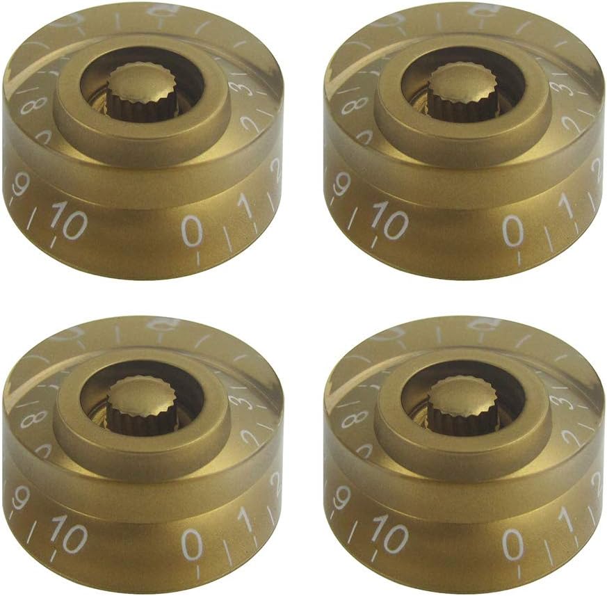 4 Pzas Perillas Doradas para Guitarra Eléctrica