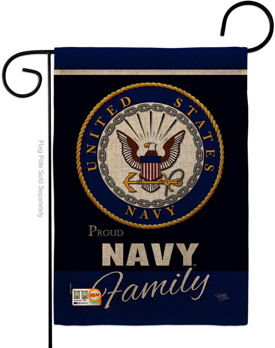 Bandera jardín arpillera USN Seabee doble cara 13x18