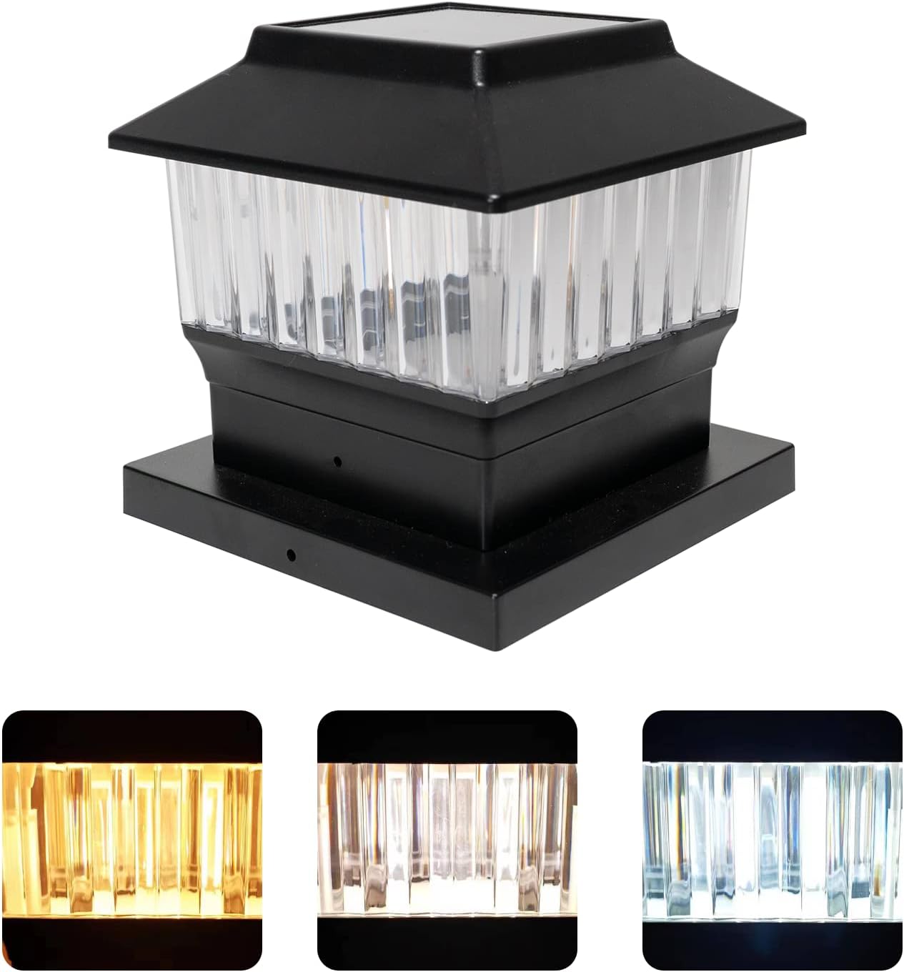 Luz solar exterior LED 3 colores 4x4 y 5.5x5.5"