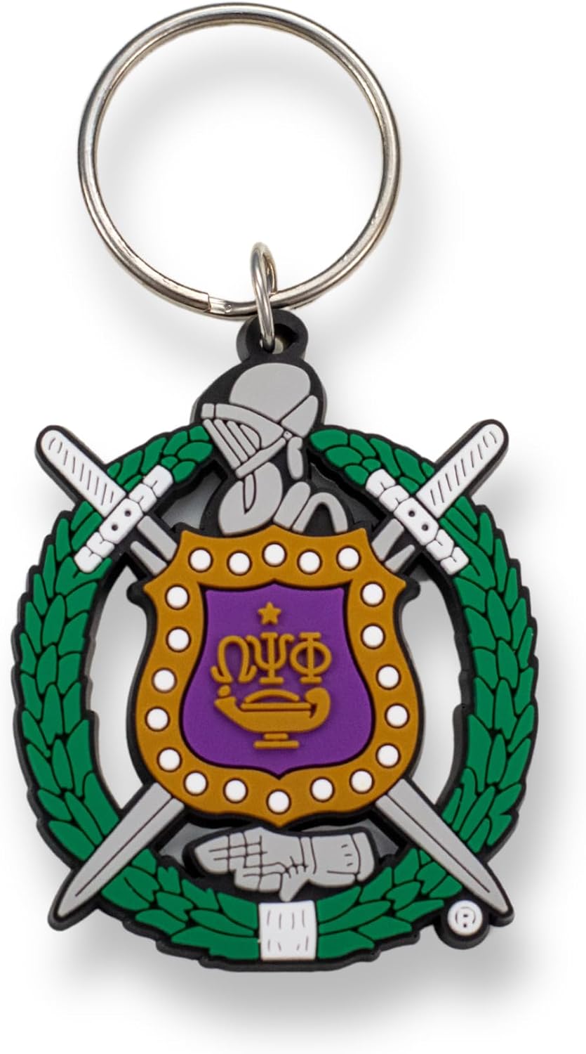 Llavero Omega Psi Phi Crest PVC multicolor