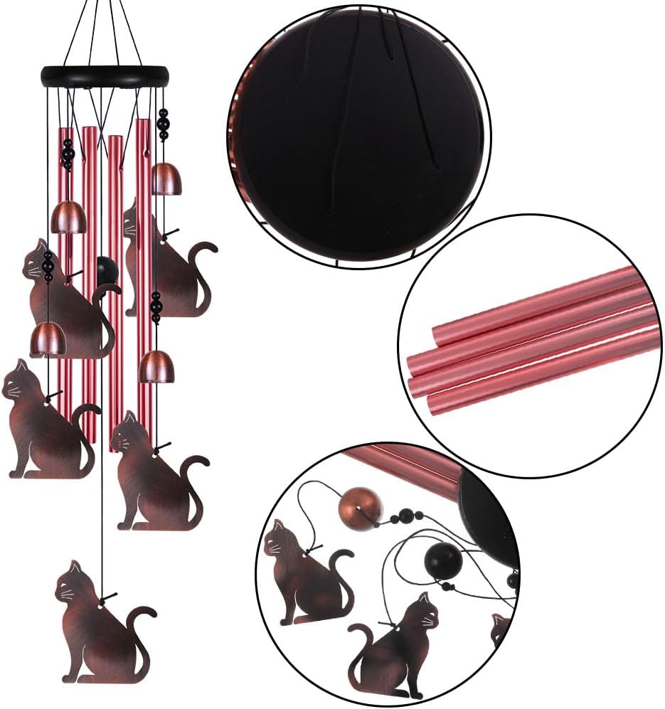 Campanillas viento gato 28" decoración interiores