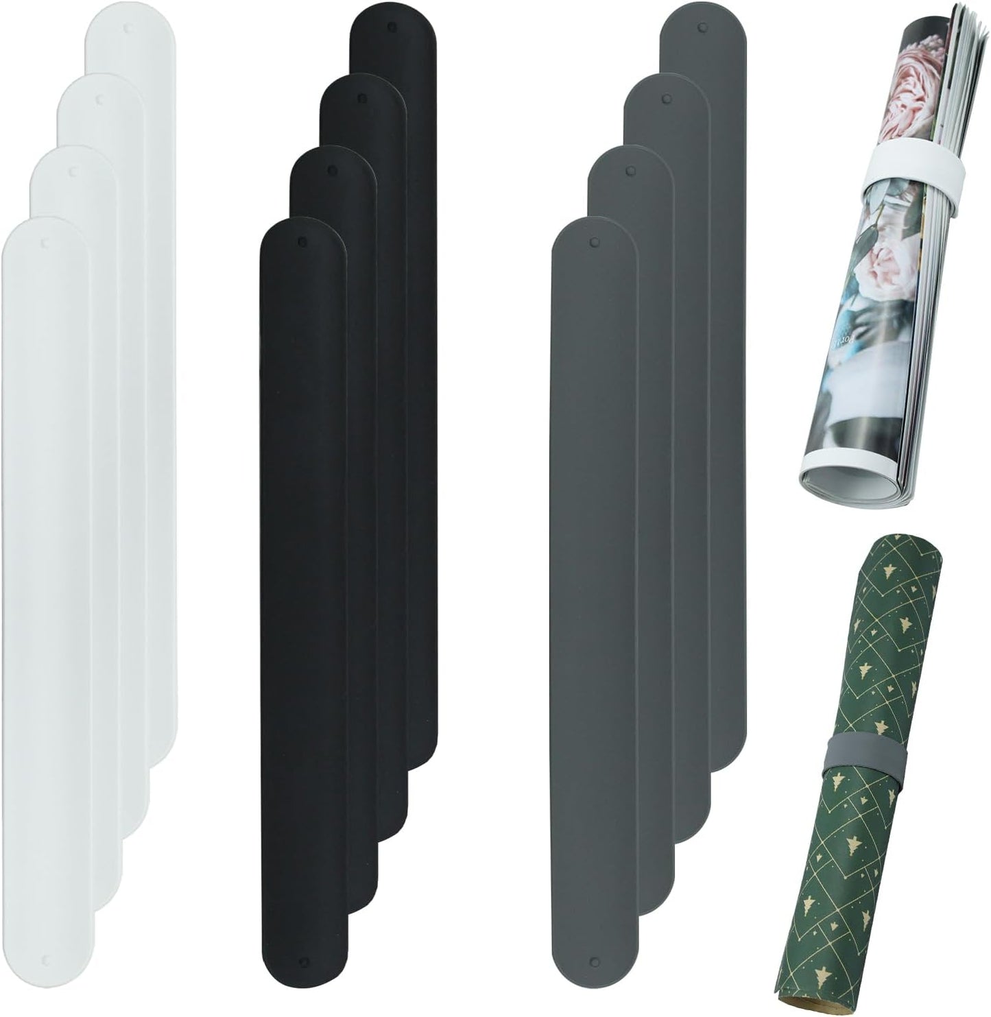 12 Pzas Soporte Papel Regalo Silicona para Almacenamiento