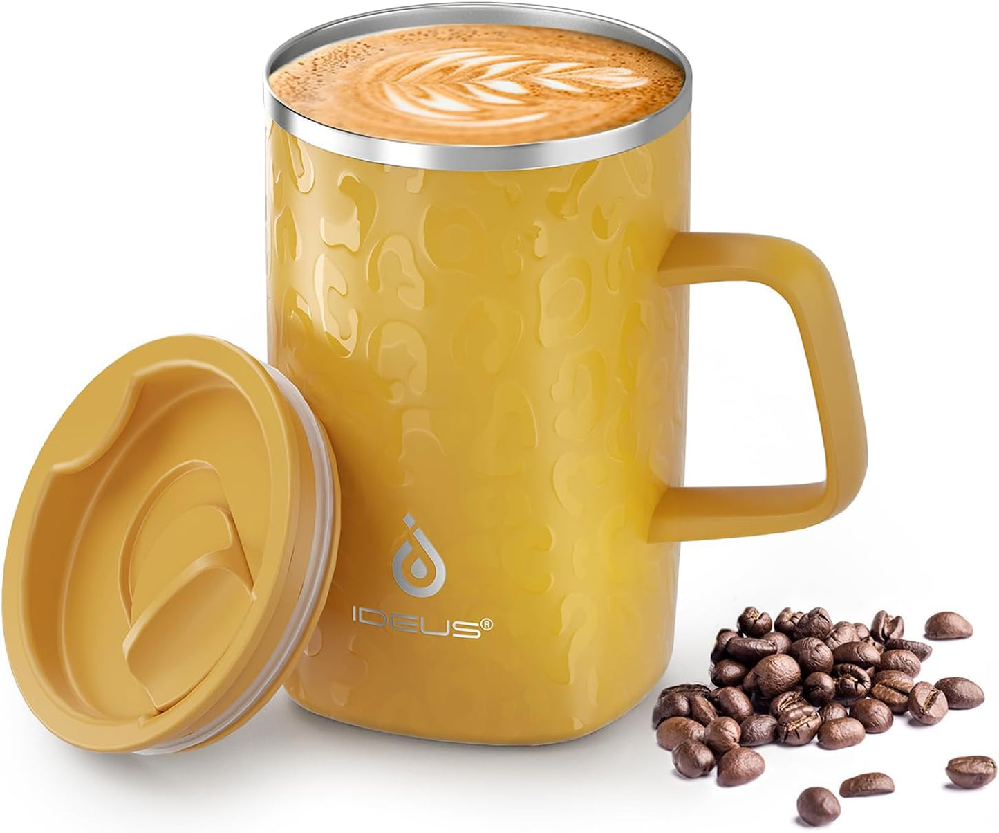 Taza térmica acero inox 16oz doble pared asa tapa deslizante