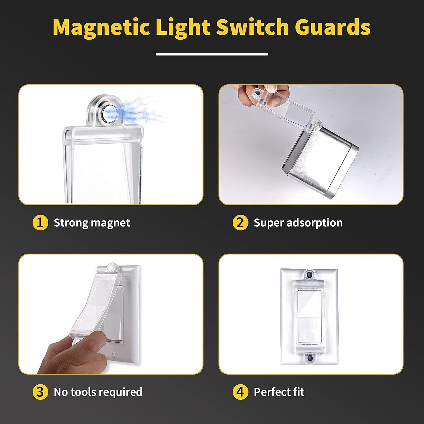Cubierta magnética interruptor luz protector bloqueo