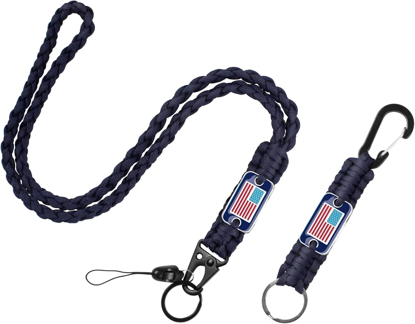 2 Cordones Paracaídas con Bandera EE.UU. Azul