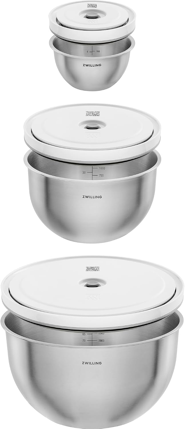 Set 3 Cuencos Acero Inox para Mesa de Comedor