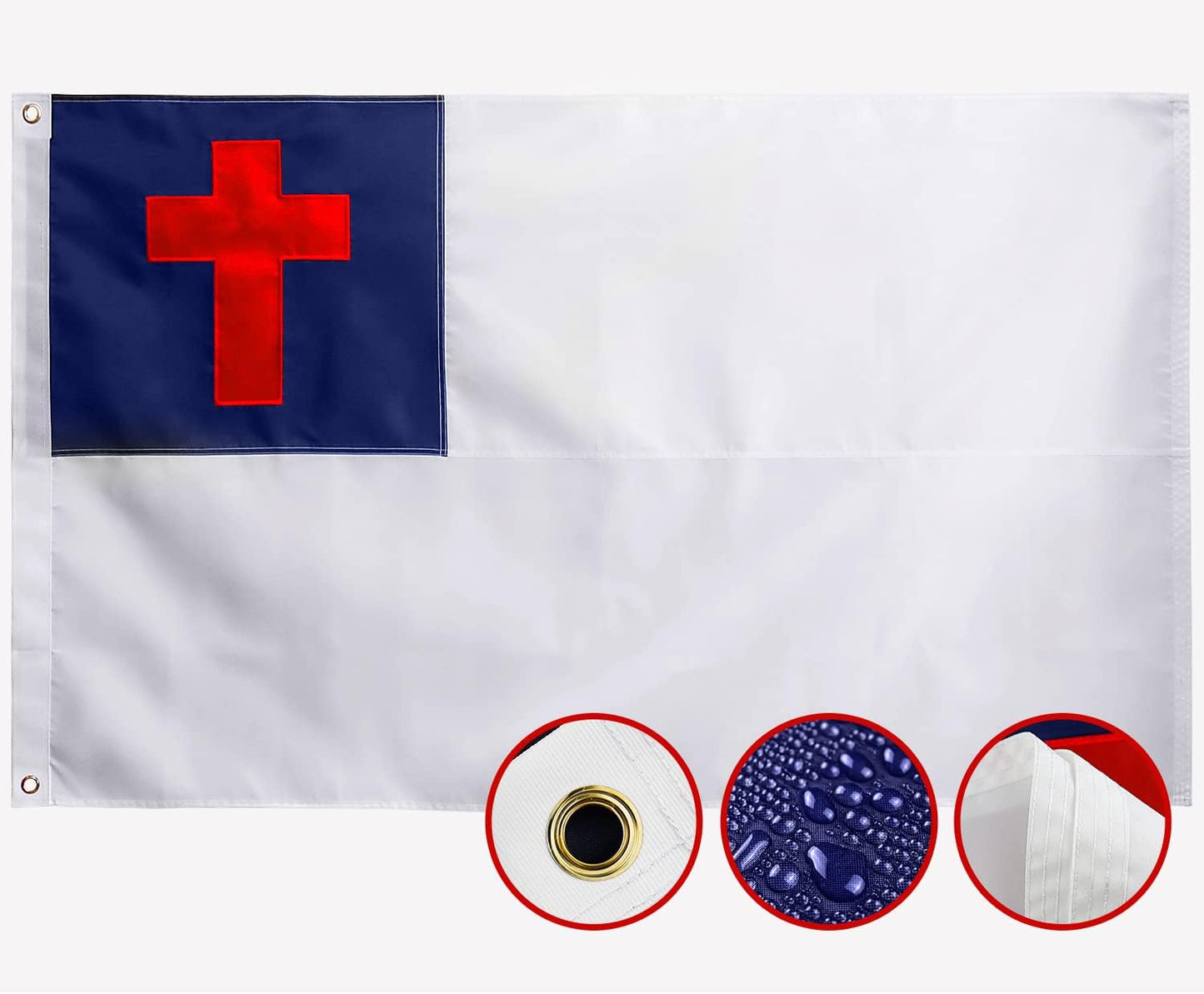 Bandera cristiana 3x5" nailon resistente exteriores