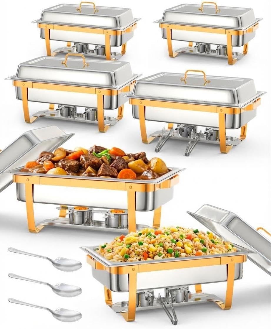 Chafer Acero Inox Rectangular con Cubierta y Utensilios