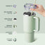 Vaso acero inox 40oz con asa tapa popote aislado