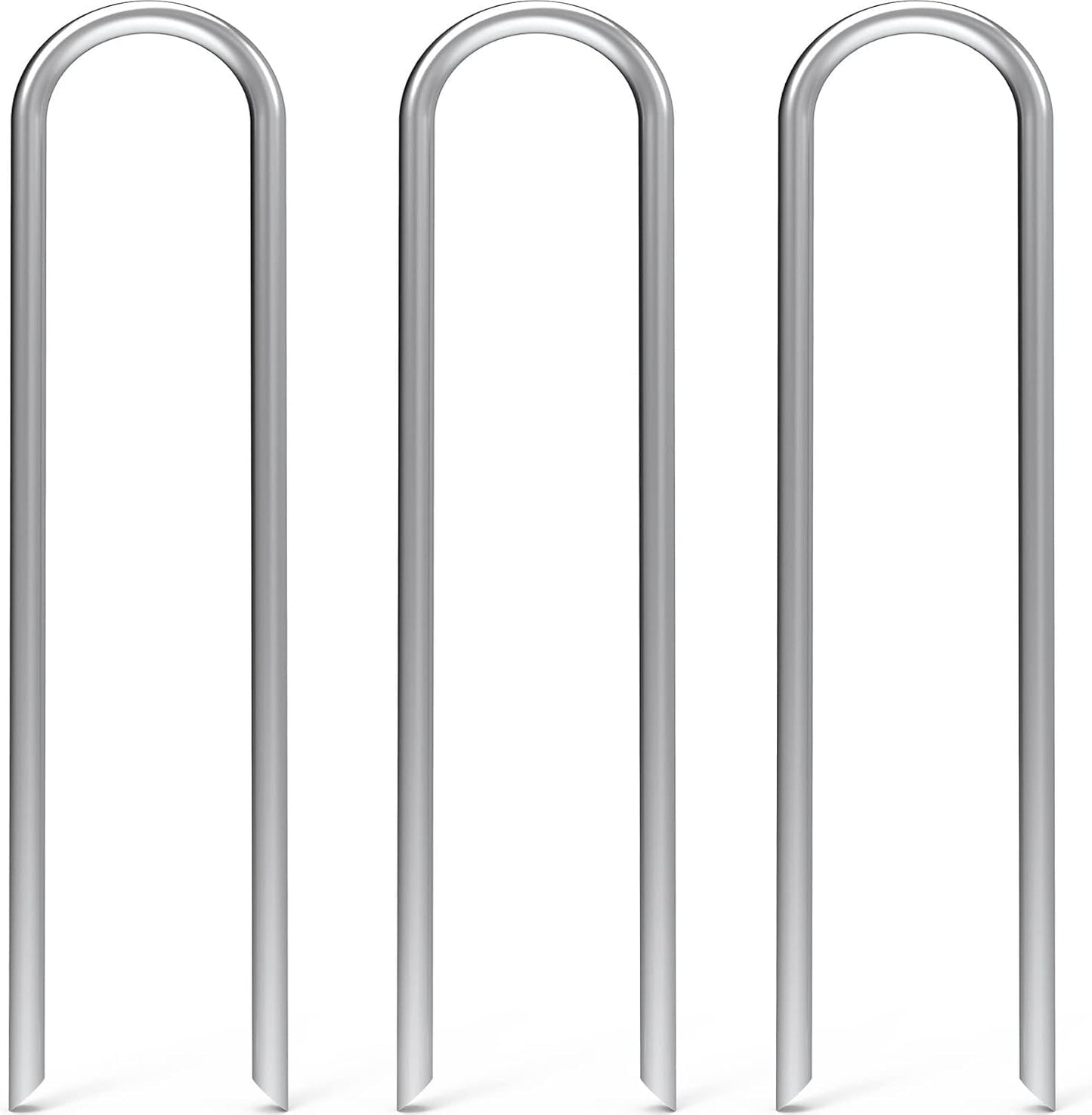 25 Estacas U Galvanizadas 12" para Jardín Manguera Goteo