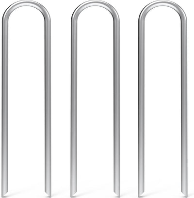 25 Estacas U Galvanizadas 12" para Jardín Manguera Goteo