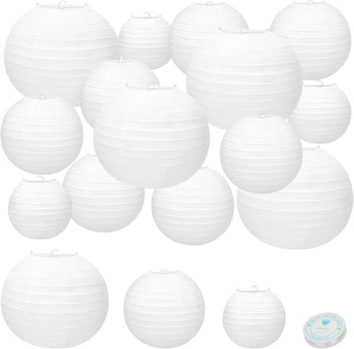 24 Faroles Papel 6-10pulg Lámpara Colgante Boda