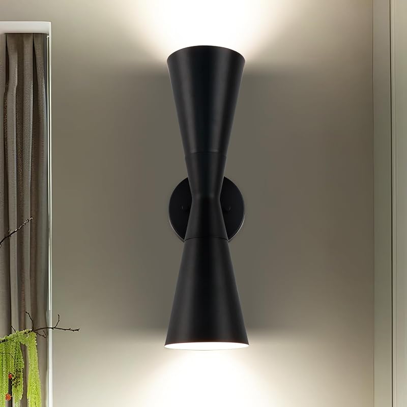 Aplique pared baño moderno negro 13" decoración interiores