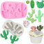 Moldes silicona fondant cactus pastel hawaiano decoración