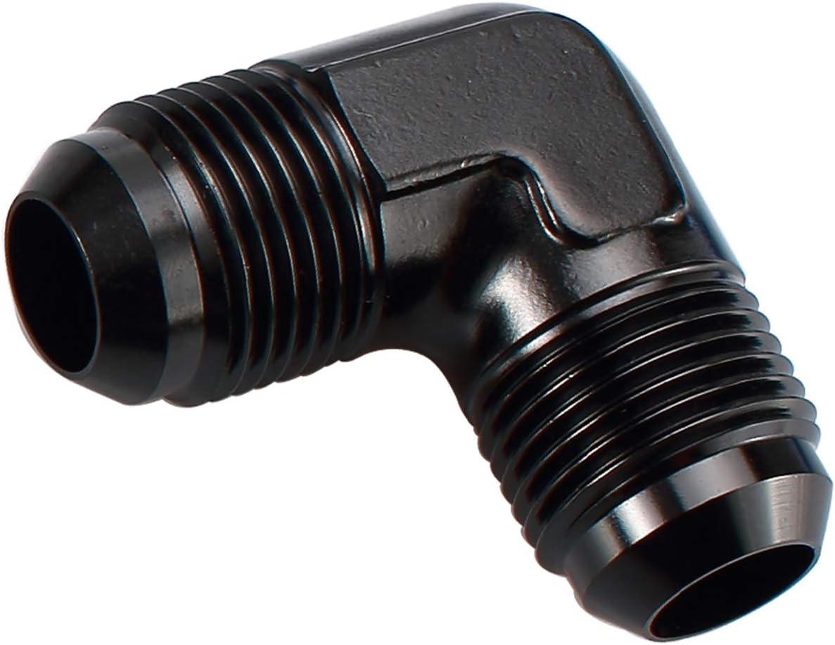 Codo aluminio 90 grados AN8 macho a conector combustible negro