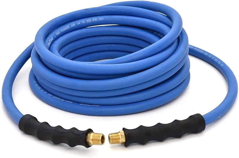 Manguera aire goma 1/4pulg x25ft 300PSI resistente ozono