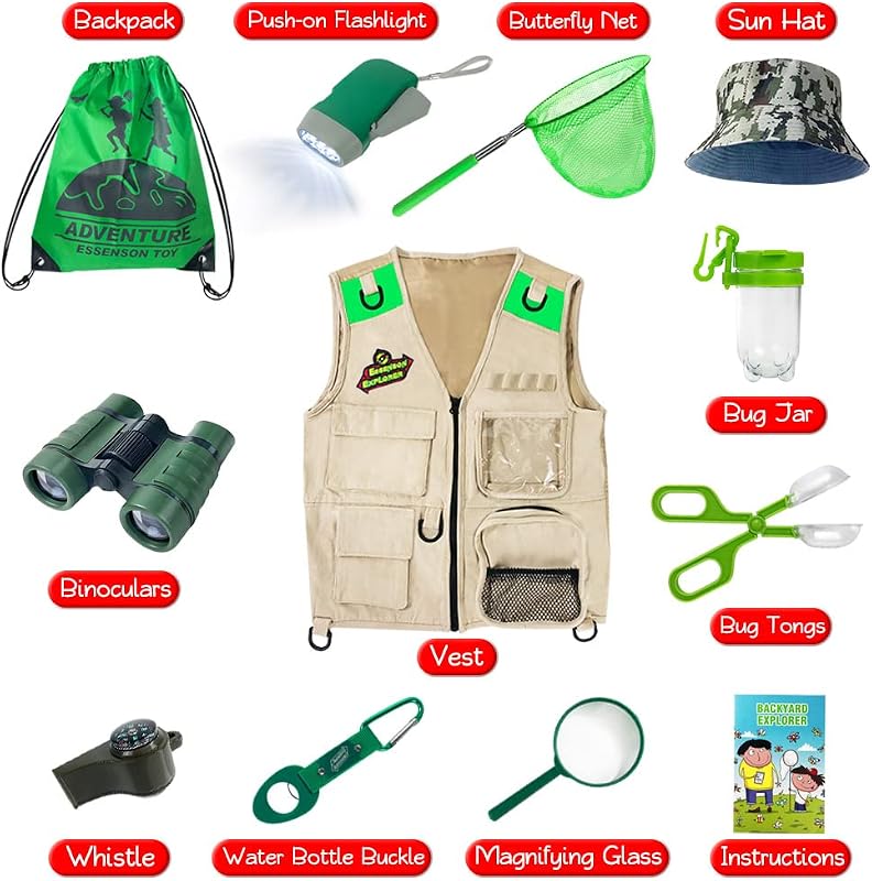 Chaleco explorador niños 3-8 años con atrapador insectos