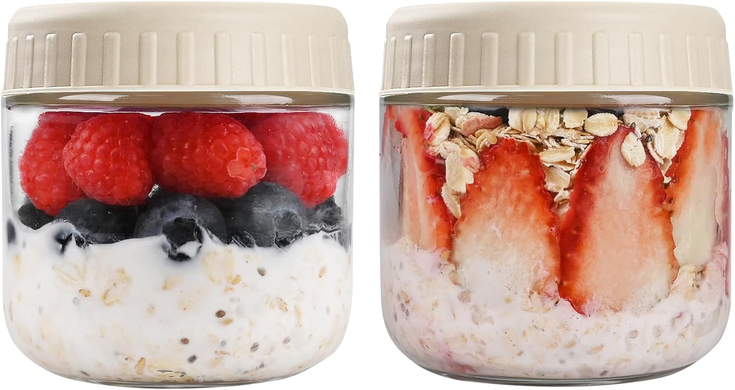 Tarros Mason 10oz con tapas 2pzas para avena y ensaladas