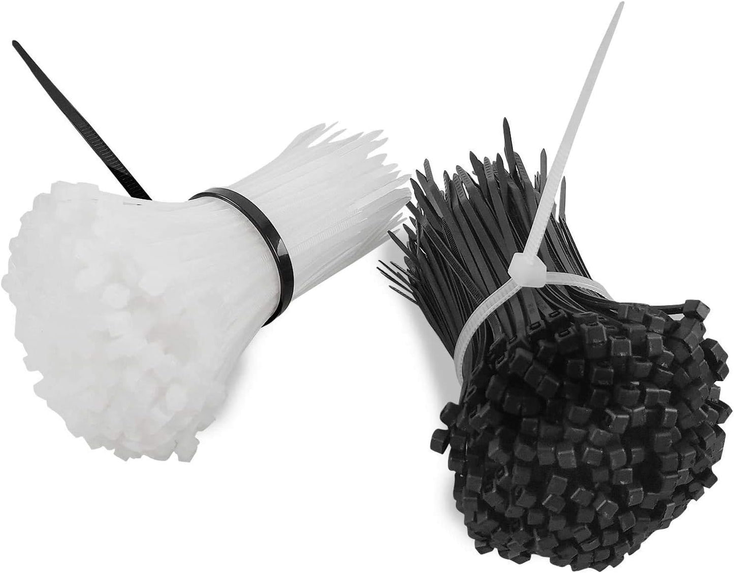 Paquete 200 bridas nailon 6pulg cierre automático blanco y negro