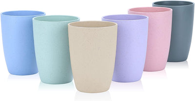 Set 6 vasos paja trigo reutilizables sin BPA ecológicos