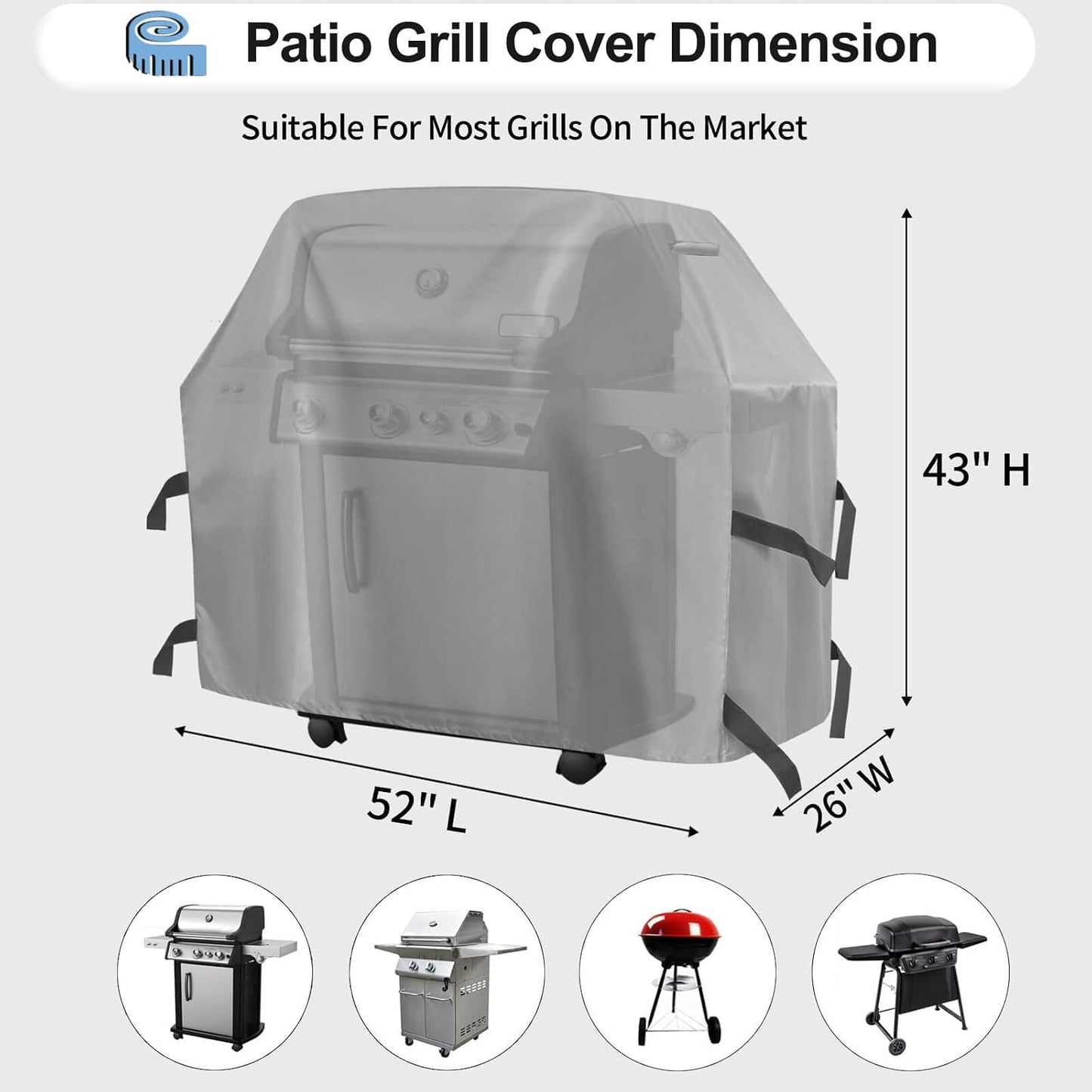 Cubierta parrilla gas exterior resistente UV