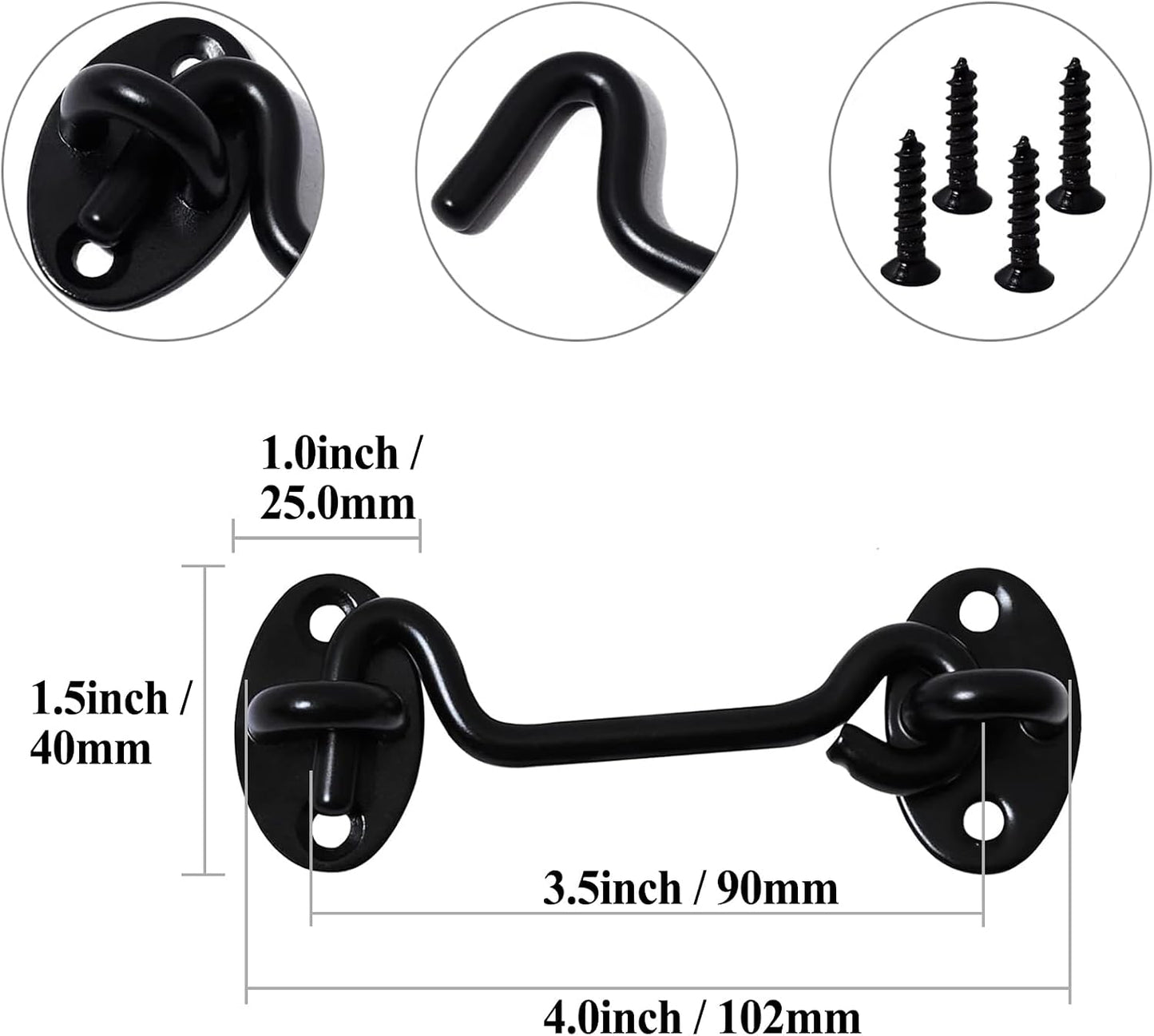 Pestillo puerta granero 4pulg set 6 cerraduras metal resistente